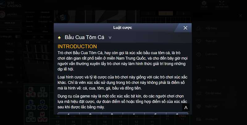 Luật chung khi tham gia game bầu cua tôm cá